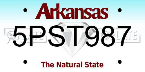 5PST987 Arkansas License Plate