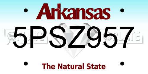 5PSZ957 Arkansas License Plate