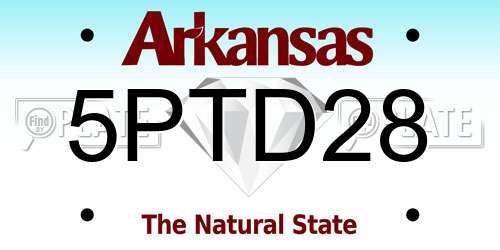 5PTD28 Arkansas License Plate