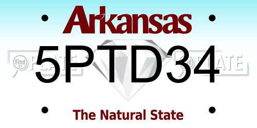 5PTD34 Arkansas License Plate