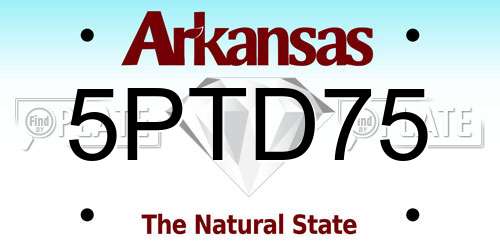 5PTD75 Arkansas License Plate