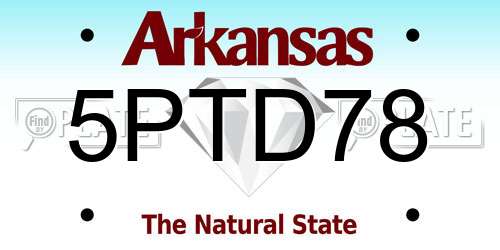 5PTD78 Arkansas License Plate