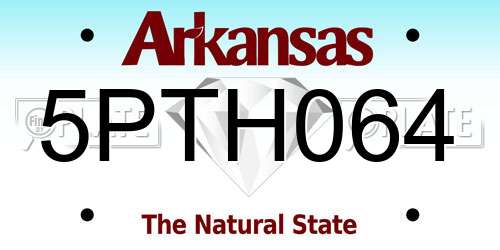 5PTH064 Arkansas License Plate