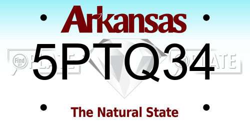 5PTQ34 Arkansas License Plate