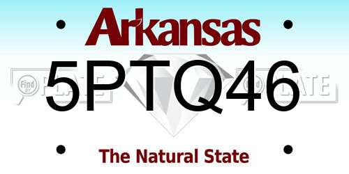 5PTQ46 Arkansas License Plate