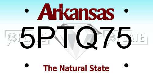 5PTQ75 Arkansas License Plate