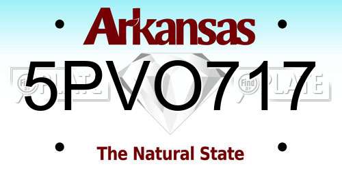5PVO717 Arkansas License Plate