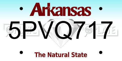 5PVQ717 Arkansas License Plate