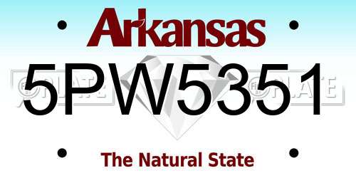 5PW5351 Arkansas License Plate
