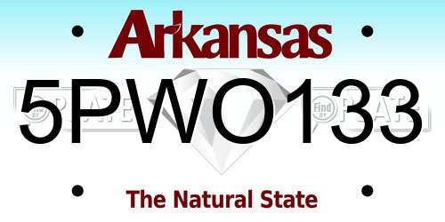 5PWO133 Arkansas License Plate