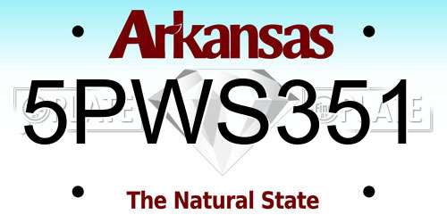 5PWS351 Arkansas License Plate