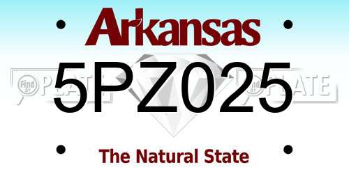 5PZ025 Arkansas License Plate