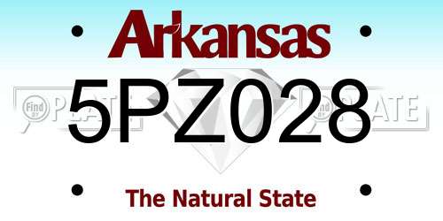 5PZ028 Arkansas License Plate