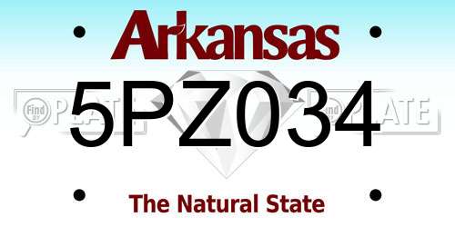 5PZ034 Arkansas License Plate