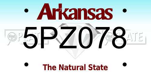 5PZ078 Arkansas License Plate