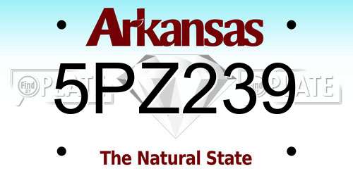 5PZ239 Arkansas License Plate