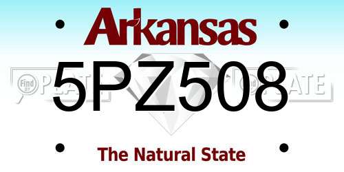 5PZ508 Arkansas License Plate