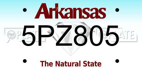 5PZ805 Arkansas License Plate