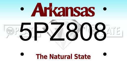 5PZ808 Arkansas License Plate