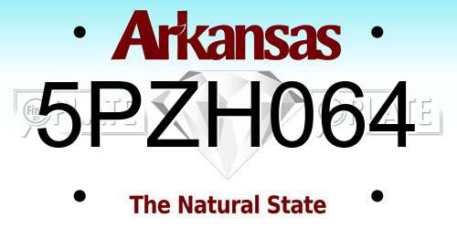 5PZH064 Arkansas License Plate