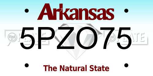 5PZO75 Arkansas License Plate