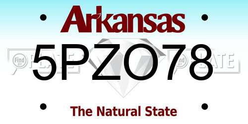 5PZO78 Arkansas License Plate