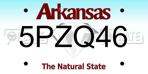 5PZQ46 Arkansas License Plate