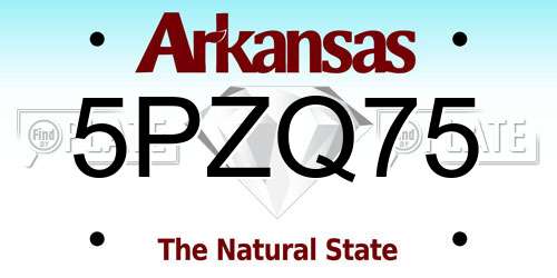 5PZQ75 Arkansas License Plate