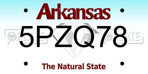 5PZQ78 Arkansas License Plate