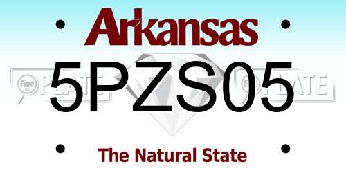 5PZS05 Arkansas License Plate