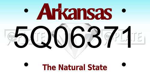 5Q06371 Arkansas License Plate