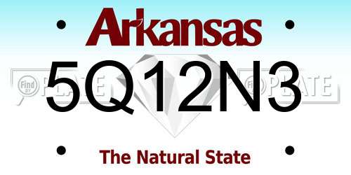 5Q12N3 Arkansas License Plate