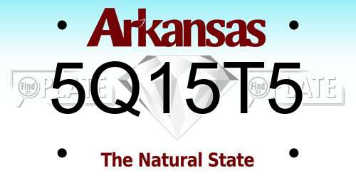 5Q15T5 Arkansas License Plate