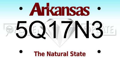5Q17N3 Arkansas License Plate