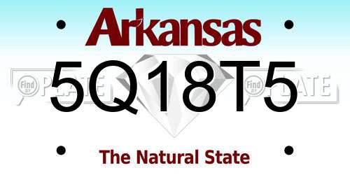 5Q18T5 Arkansas License Plate