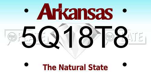 5Q18T8 Arkansas License Plate