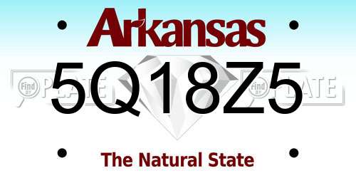 5Q18Z5 Arkansas License Plate