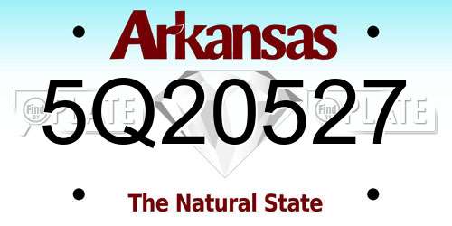 5Q20527 Arkansas License Plate