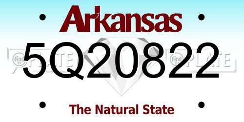 5Q20822 Arkansas License Plate