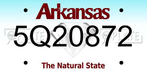 5Q20872 Arkansas License Plate