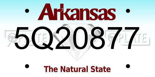 5Q20877 Arkansas License Plate