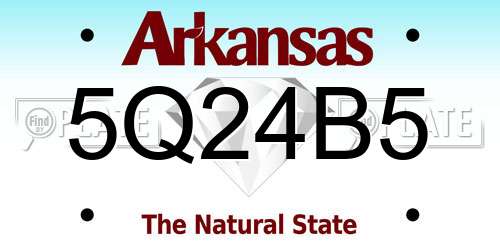 5Q24B5 Arkansas License Plate