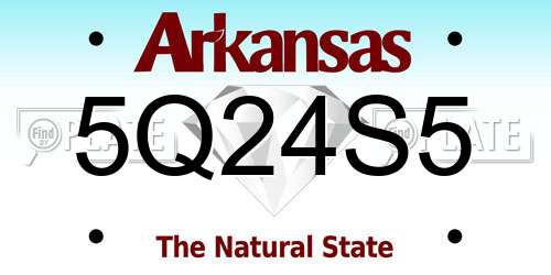 5Q24S5 Arkansas License Plate