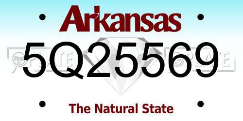 5Q25569 Arkansas License Plate
