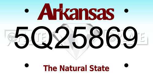 5Q25869 Arkansas License Plate