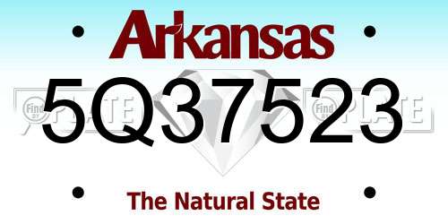 5Q37523 Arkansas License Plate