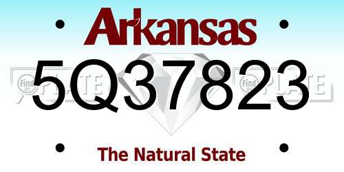 5Q37823 Arkansas License Plate