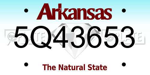 5Q43653 Arkansas License Plate