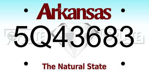 5Q43683 Arkansas License Plate
