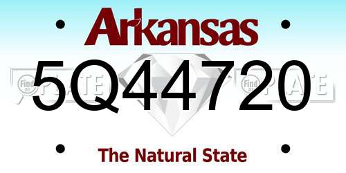 5Q44720 Arkansas License Plate